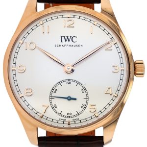 IWC Herrklocka IW358306 Portugieser Silverfärgad/Läder Ø40.4 mm