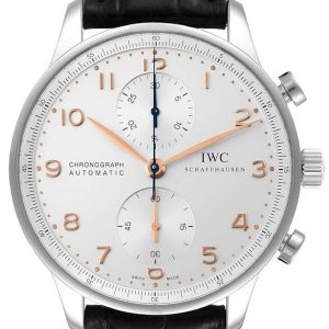 IWC Herrklocka IW371445 Portuguese Silverfärgad/Läder Ø40.9 mm