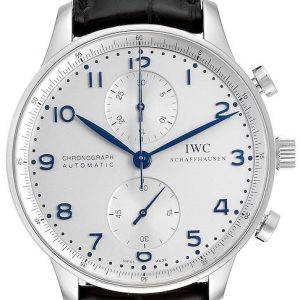 IWC Herrklocka IW371446 Portuguese Silverfärgad/Läder Ø40.9 mm