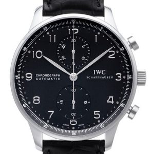 IWC Herrklocka IW371447 Portuguese Svart/Läder Ø40.9 mm