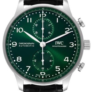 IWC Herrklocka IW371615 Portugieser Grön/Läder Ø41 mm