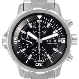 IWC Herrklocka IW376804 Aquatimer Chronograph Svart/Stål Ø44 mm