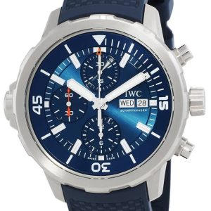 IWC Herrklocka IW376806 Aquatimer Blå/Gummi Ø44 mm