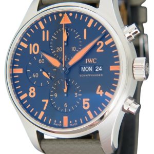 IWC Herrklocka IW377730 Pilots Svart/Läder Ø43 mm