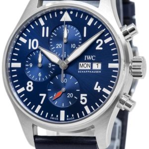 IWC Herrklocka IW378003 Pilots Blå/Läder Ø43 mm