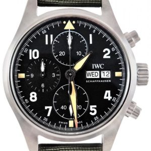 IWC Herrklocka IW387901 Pilots Spitfire Svart/Läder Ø41 mm