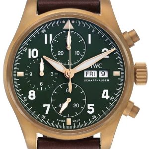 IWC Herrklocka IW387902 Pilots Spitfire Grön/Läder Ø41 mm