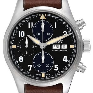 IWC Herrklocka IW387903 Pilots Spitfire Svart/Läder Ø41 mm