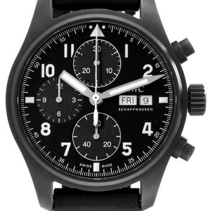 IWC Herrklocka IW387905 Pilots Svart/Läder Ø41 mm