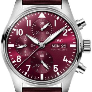 IWC Herrklocka IW388107 Pilots Röd/Läder Ø41 mm