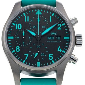 IWC Herrklocka IW388108 Pilots Svart/Gummi Ø41 mm