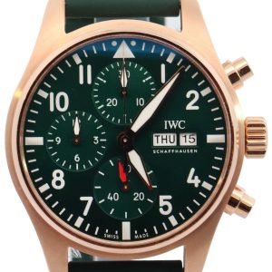 IWC Herrklocka IW388110 Pilots Grön/Gummi Ø41 mm