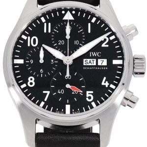 IWC Herrklocka IW388111 Pilots Svart/Läder Ø41 mm