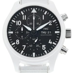 IWC Herrklocka IW389105 Pilots Svart/Gummi Ø44.5 mm