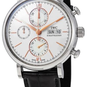 IWC Herrklocka IW391031 Portofino Silverfärgad/Läder Ø42 mm