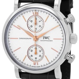 IWC Herrklocka IW391406 Portofino Silverfärgad/Läder Ø39 mm