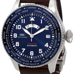 IWC Herrklocka IW395503 Pilots Blå/Läder Ø46 mm