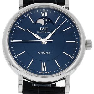 IWC Herrklocka IW459402 Portofino Blå/Läder Ø40 mm