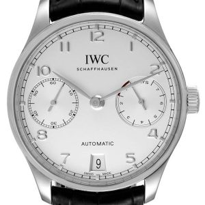 IWC Herrklocka IW500712 Portuguese Silverfärgad/Läder Ø42.3 mm