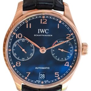 IWC Herrklocka IW500713 Portugieser Blå/Läder Ø42.3 mm