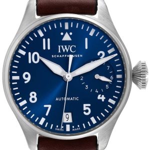 IWC Herrklocka IW501002 Pilots Blå/Läder Ø46.2 mm