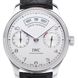 IWC Herrklocka IW503501 Portuguese Silverfärgad/Läder Ø44.2 mm