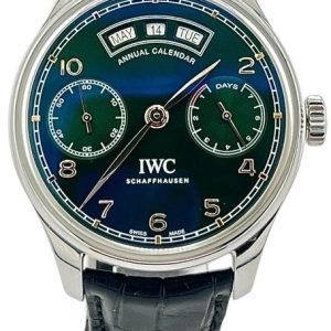 IWC Herrklocka IW503510 Portuguese Grön/Läder Ø44.2 mm