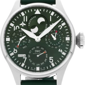 IWC Herrklocka IW503608 Big Pilot Grön/Gummi Ø46.2 mm