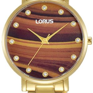 Lorus Damklocka RG230VX9 Ladies Brun/Gulguldtonat stål Ø32 mm