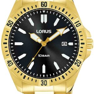 Lorus Herrklocka RH918NX9 Classic Svart/Gulguldtonat stål Ø40 mm