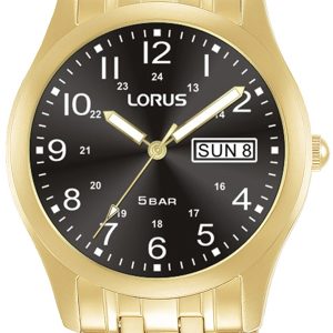 Lorus Herrklocka RXN76DX9 Classic Svart/Gulguldtonat stål Ø37 mm