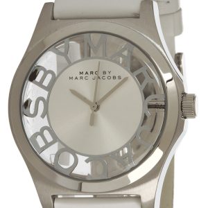 Marc by Marc Jacobs Damklocka MBM1241 Henry Silverfärgad/Läder Ø40