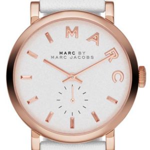 Marc by Marc Jacobs Damklocka MBM1283 Baker Vit/Läder Ø36 mm