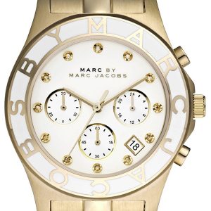 Marc by Marc Jacobs Damklocka MBM3081 Blade Vit/Gulguldtonat stål