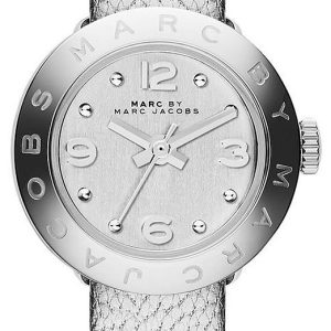 Marc by Marc Jacobs Damklocka MBM9043 Amy Silverfärgad/Läder Ø20 mm