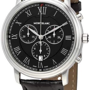 Montblanc Herrklocka 117047 Tradition Svart/Läder Ø42 mm