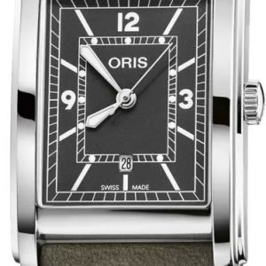 Oris 01 561 7783 4063-07 5 19 16 Rectangular Grön/Läder 38x25.5 mm