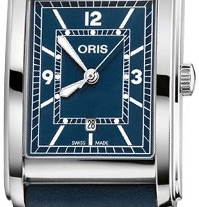 Oris 01 561 7783 4065-07 5 19 17 Rectangular Blå/Läder 38x25.5 mm