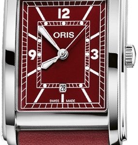 Oris 01 561 7783 4068-07 5 19 18 Rectangular Röd/Läder 38x25.5 mm