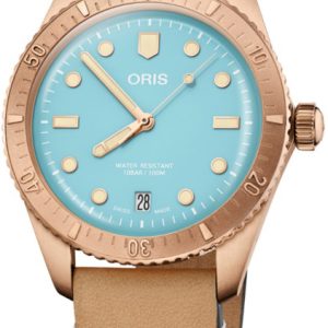 Oris 01 733 7771 3155-07 5 19 04BR Diving Blå/Läder Ø38 mm