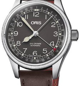 Oris 01 754 7749 4064-07 5 17 67G Aviation Svart/Läder Ø36 mm