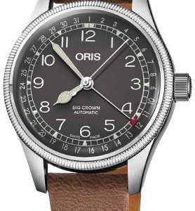 Oris 01 754 7749 4064-07 5 17 68G Aviation Svart/Läder Ø36 mm