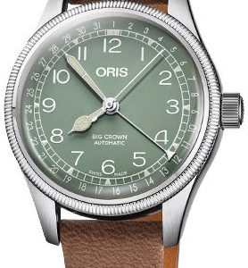 Oris 01 754 7749 4067-07 5 17 68G Aviation Grön/Läder Ø36 mm