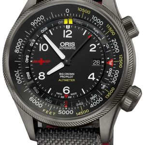 Oris Aviation Herrklocka 01 733 7705 4264-Set5 23 16GFC Svart/Läder