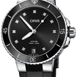 Oris Damklocka 01 733 7731 4194-07 4 18 64FC Diving Svart/Gummi