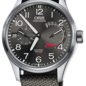 Oris Herrklocka 01 111 7711 4163-Set 5 22 17FC Aviation Grå/Läder