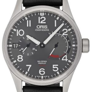 Oris Herrklocka 01 111 7711 4163-Set 5 22 19FC Aviation Grå/Läder