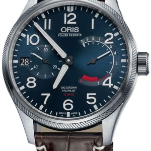 Oris Herrklocka 01 111 7711 4165-Set 1 22 72FC Aviation Blå/Läder