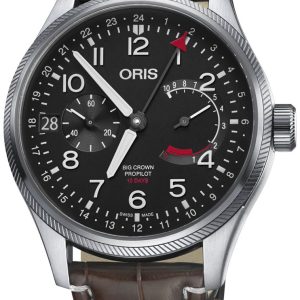 Oris Herrklocka 01 114 7746 4164-Set 1 22 72FC Aviation Svart/Läder