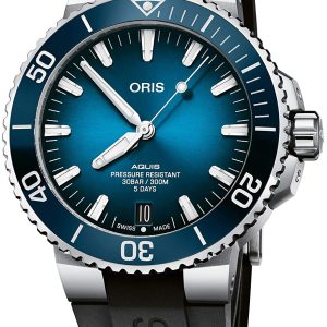 Oris Herrklocka 01 400 7763 4135-07 4 24 74EB Diving Blå/Gummi